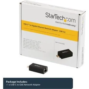 StarTech.com USB-C to Gigabit Ethernet Adapter - USB 3.0 - USB 3.0 Type C ASIX - AX88179 - 1 Port(s) - 1 - Twisted Pair - 10/100/1000Base-T - Desktop