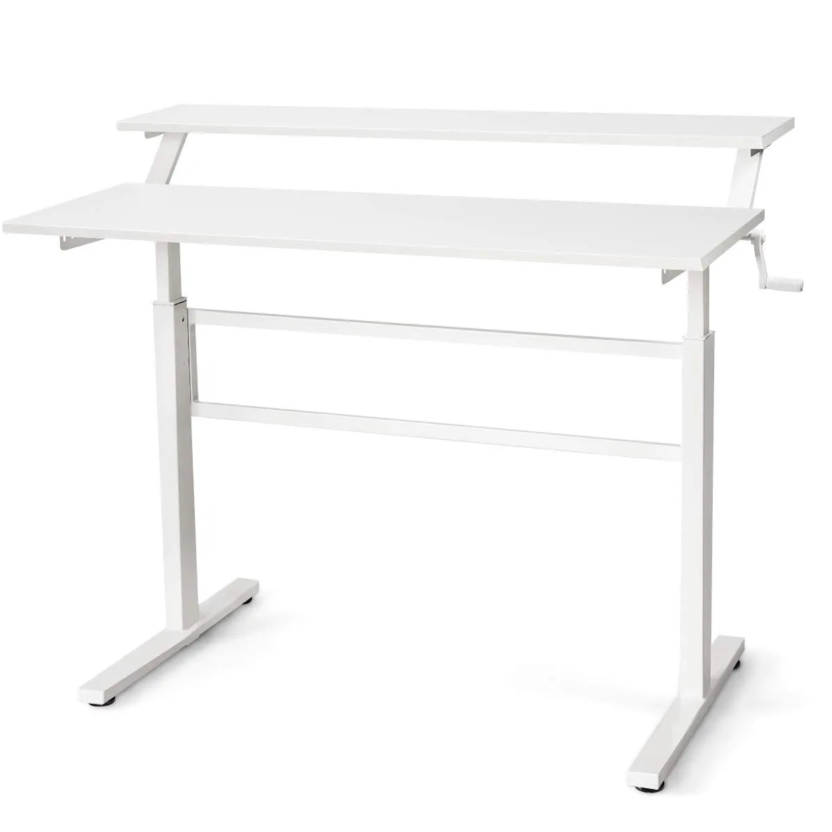 Tangkula Standing Desk, 2-Tier Height Adjustable Sit to Standing Desk