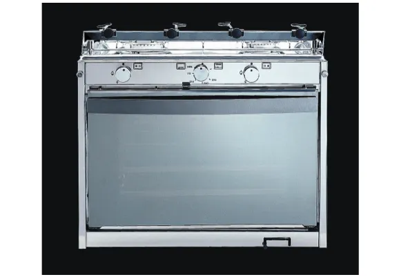 Techimpex Mariner 2 Cooker - 2 Burner Hob, Oven & Grill, Pan Clamps, Gimbals - Stainless Steel Oven Interior