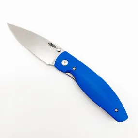 Three Rivers Mfg ATOM 3.5" Tumbled CPM-MagnaCut ROYAL BLUE G10 3D Contoured Textured Scales