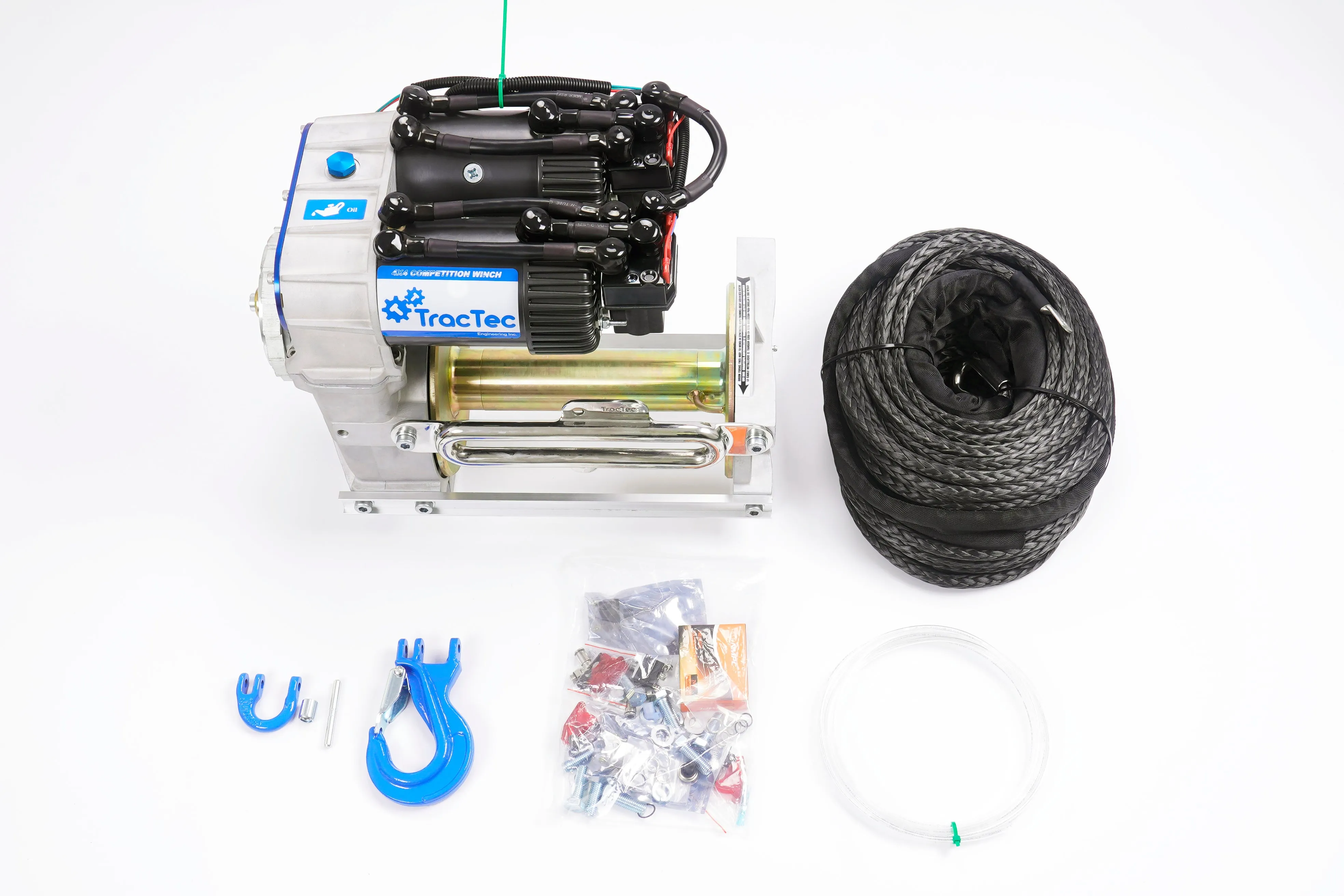 Trac-Tec Comp Spec High Mount Winch Dual Motor 14000lb line pull  30% faster kit