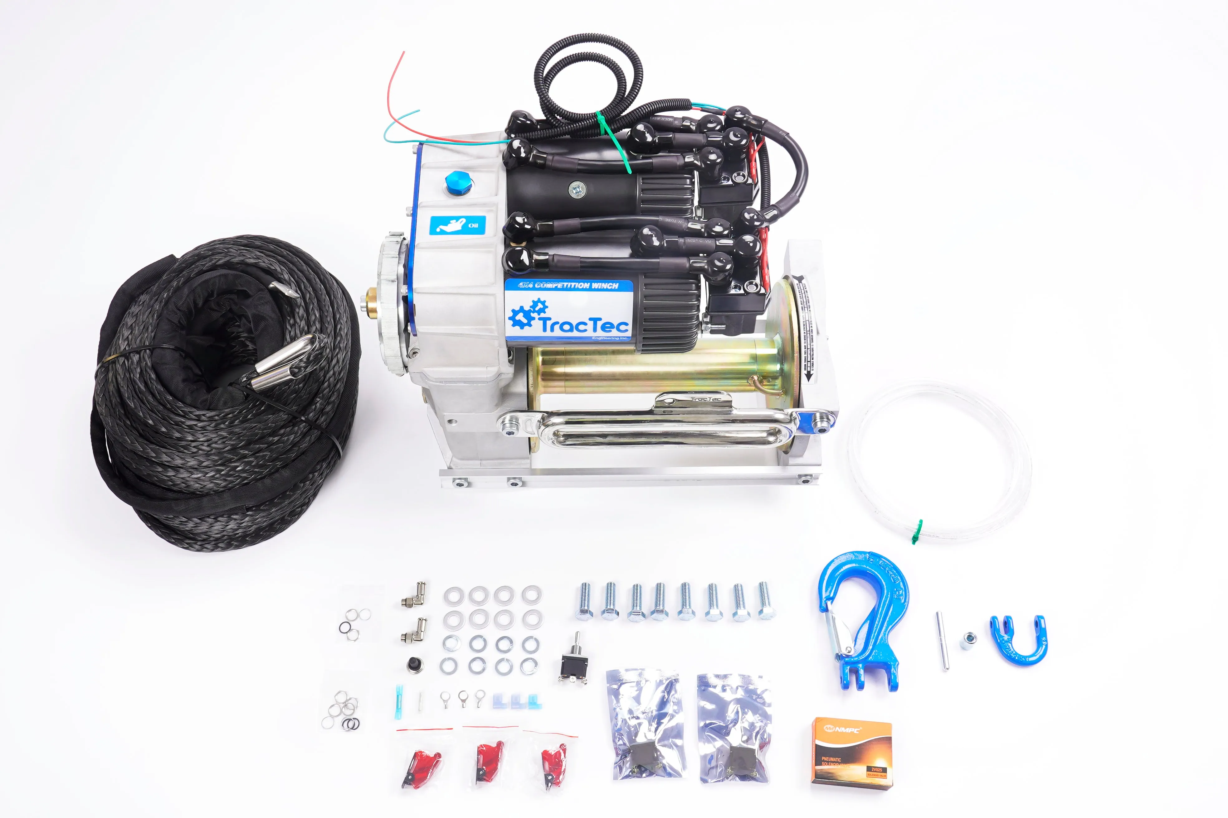 Trac-Tec Comp Spec High Mount Winch Dual Motor 14000lb line pull  30% faster kit