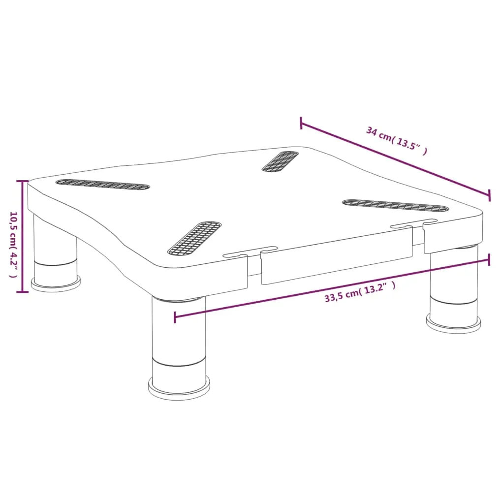 vidaXL Monitor Stand Black 33.5x34x10.5 cm