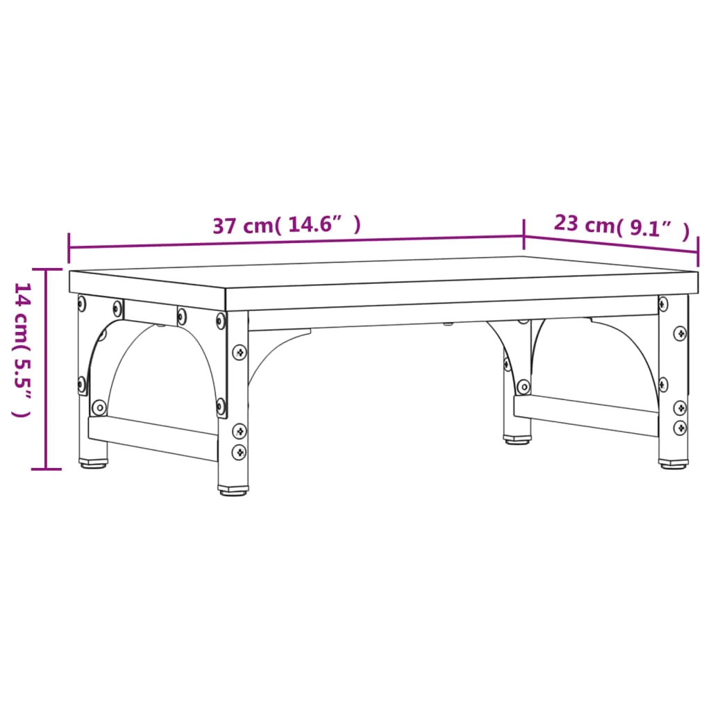 vidaXL Monitor Stand Brown Oak 37x23x14 cm Engineered Wood