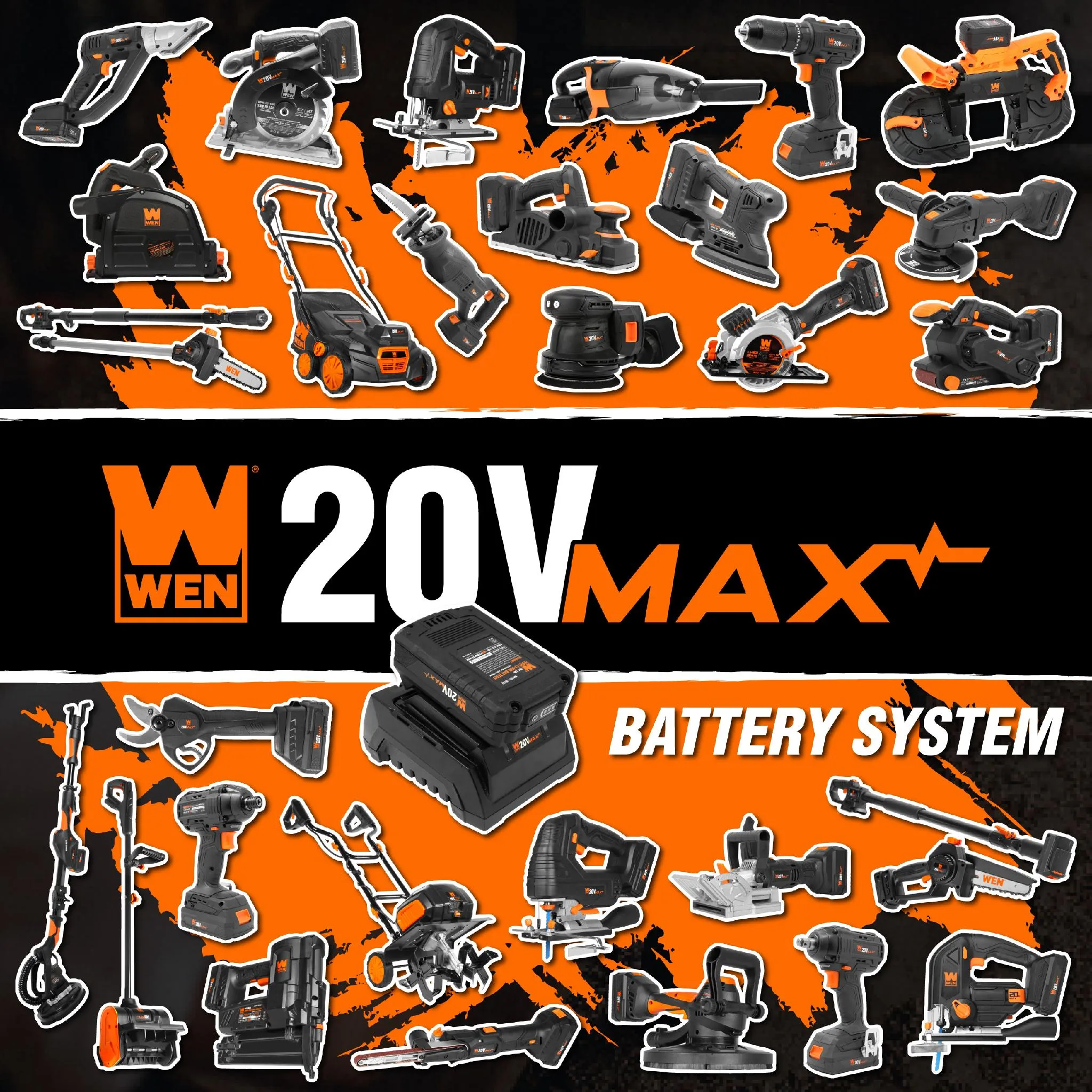 WEN 20314BT 20V Max Cordless Variable Speed Swivel Head Electric Metal Shear (Tool Only)