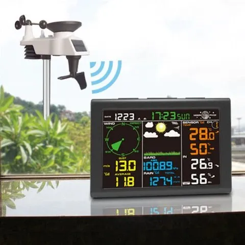 Wi-Fi Weather Station with Digital Display for Temperature, Humidity, Wind Speed Direction, Rainfall 20-in-1