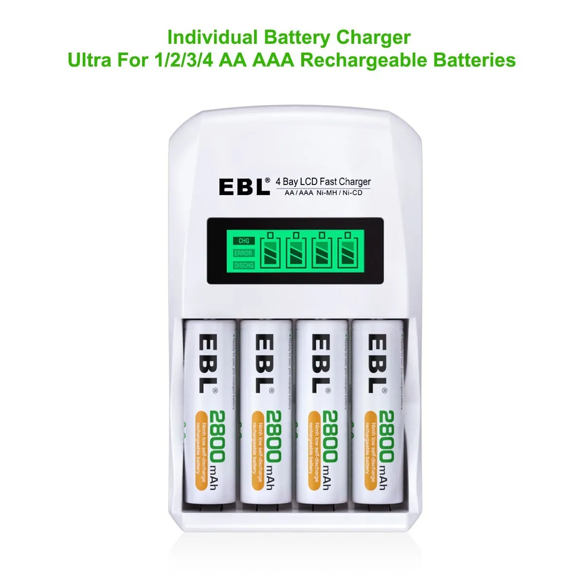 【Winter Sale】EBL 16 Pack NIMH AA AAA Rechargeable Batteries