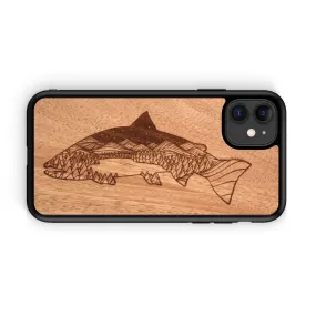 Wooden Phone Case | Outdoor Adventure - Salmon Night Landscape