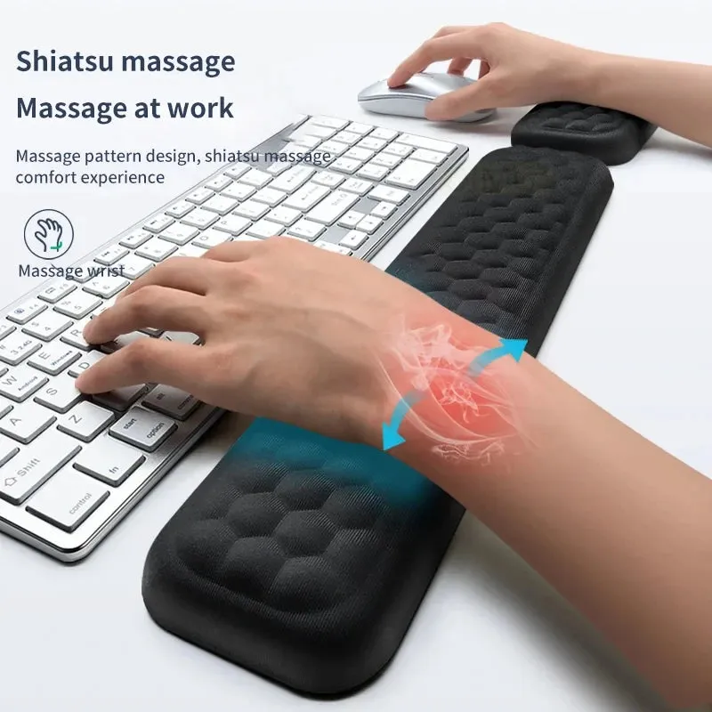 Wrist Mouse & Keyboard Protection Rest Pad Massage Texture For PC Laptop Gaming Office Keyboard Mouse Stand Memory Cotton Rest