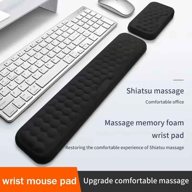 Wrist Mouse & Keyboard Protection Rest Pad Massage Texture For PC Laptop Gaming Office Keyboard Mouse Stand Memory Cotton Rest