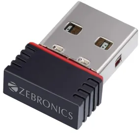 ZEBRONICS ZEB-USB150WF1 WiFi USB Mini Adapter Supports 150 Mbps