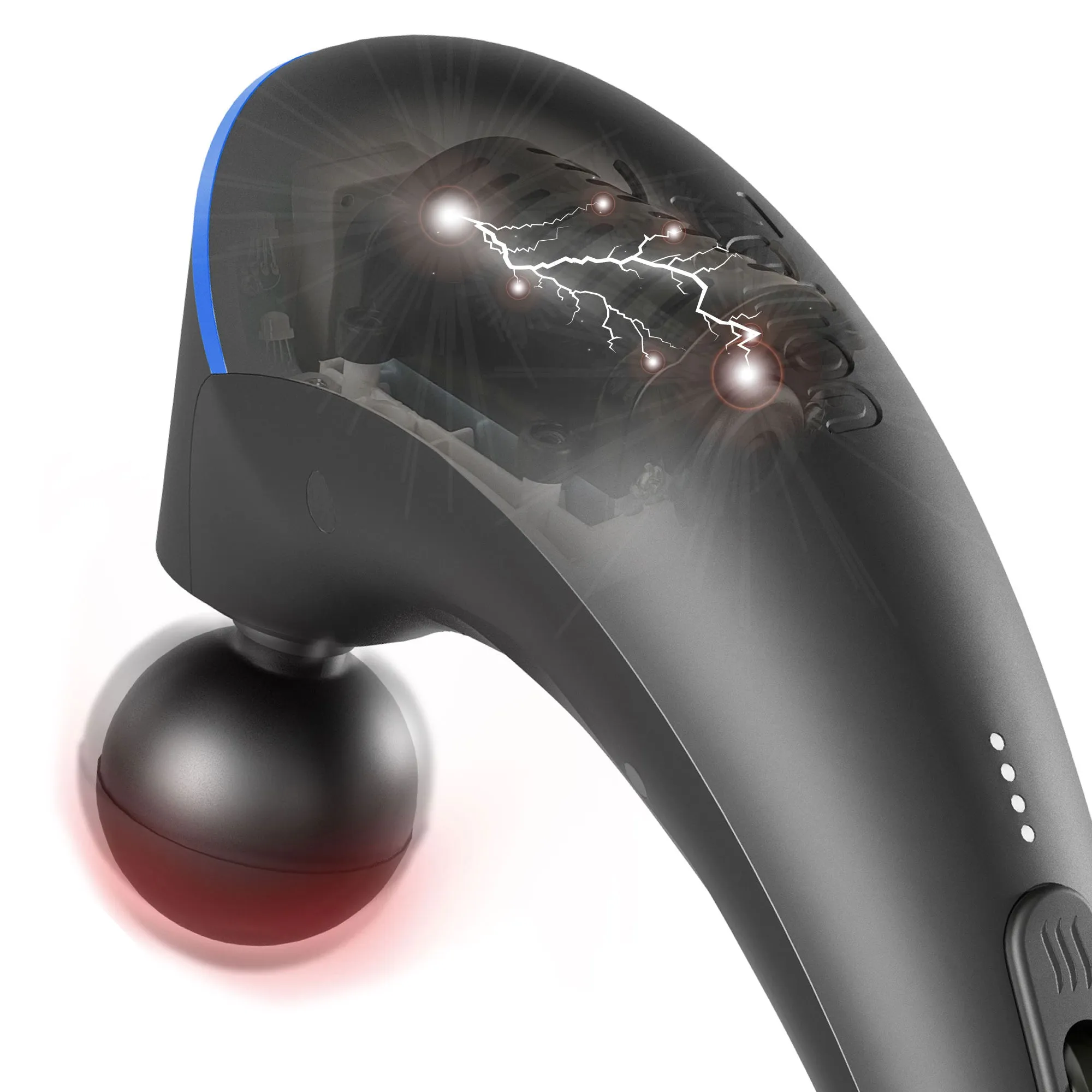 Zyllion Rechargeable Handheld Back Massager with Heat, Vibration and 5 attachments (ZMA-27)